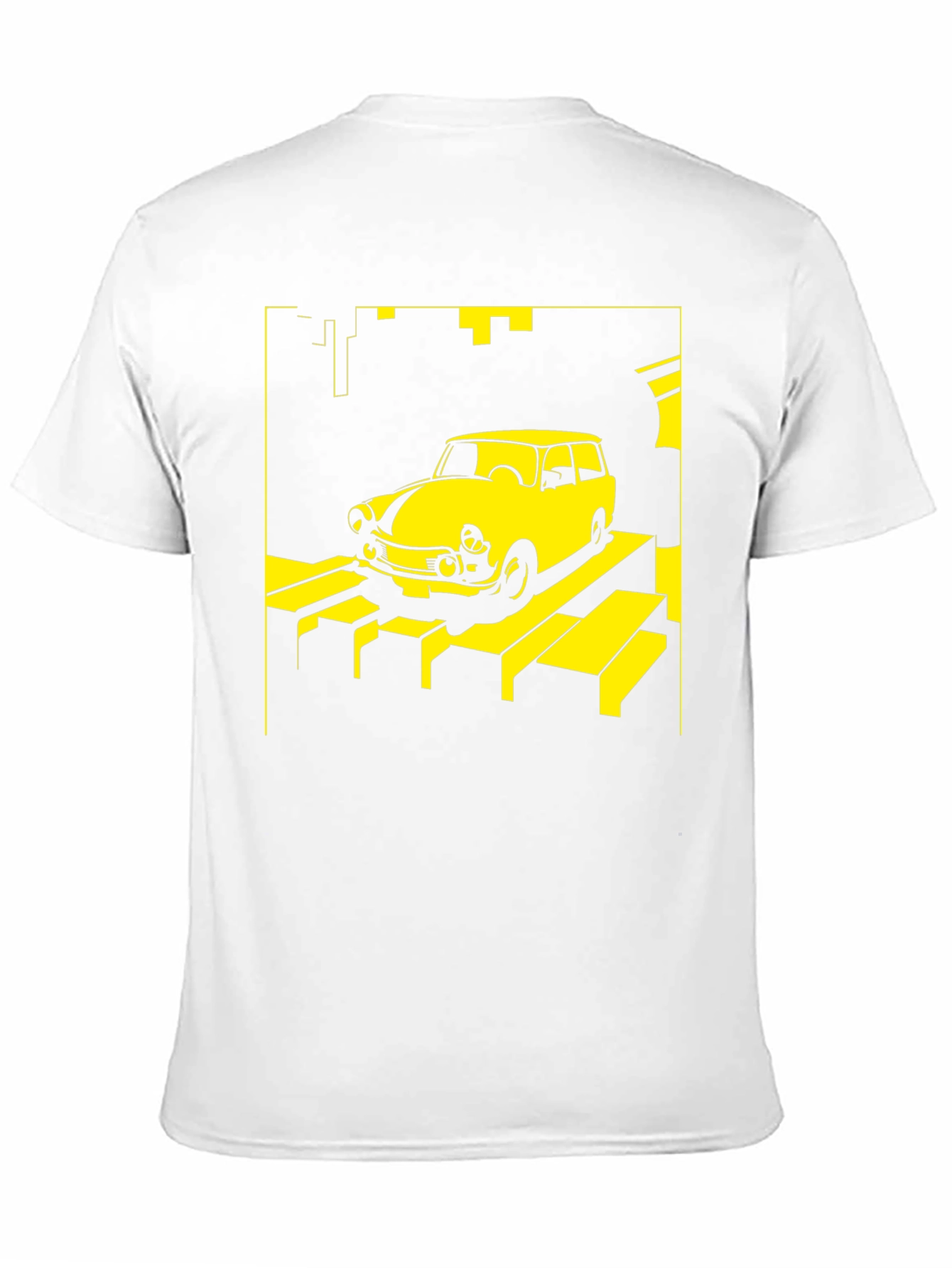 Retro Car T-Shirt - Yellow on Black