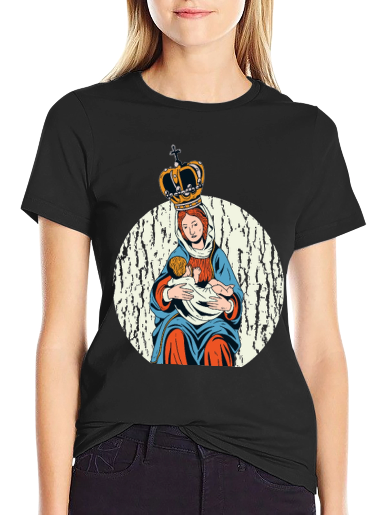 Virgin Mary Crowned T-Shirt - Religious Graphic Tee