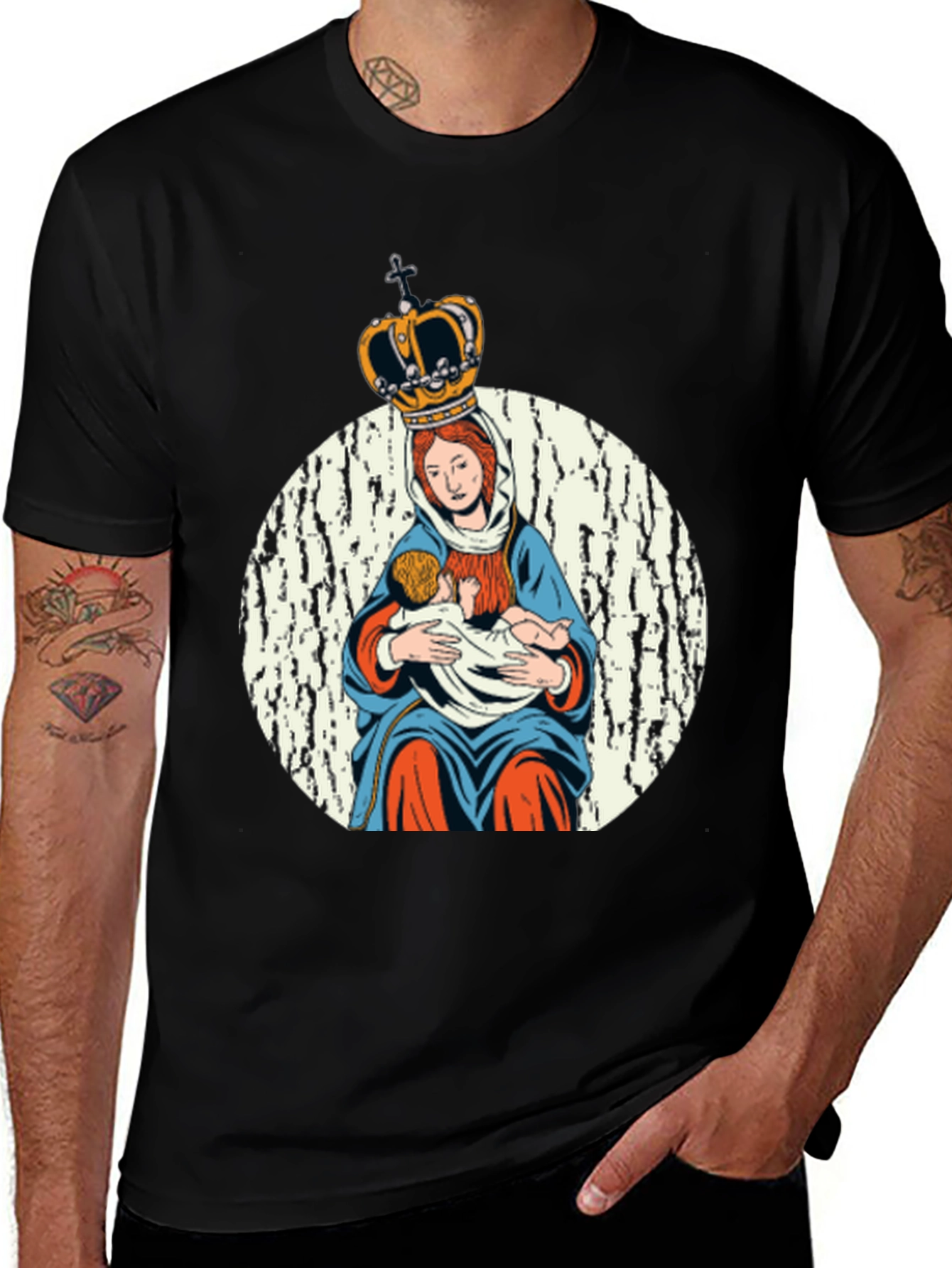 Virgin Mary Crowned T-Shirt - Religious Graphic Tee