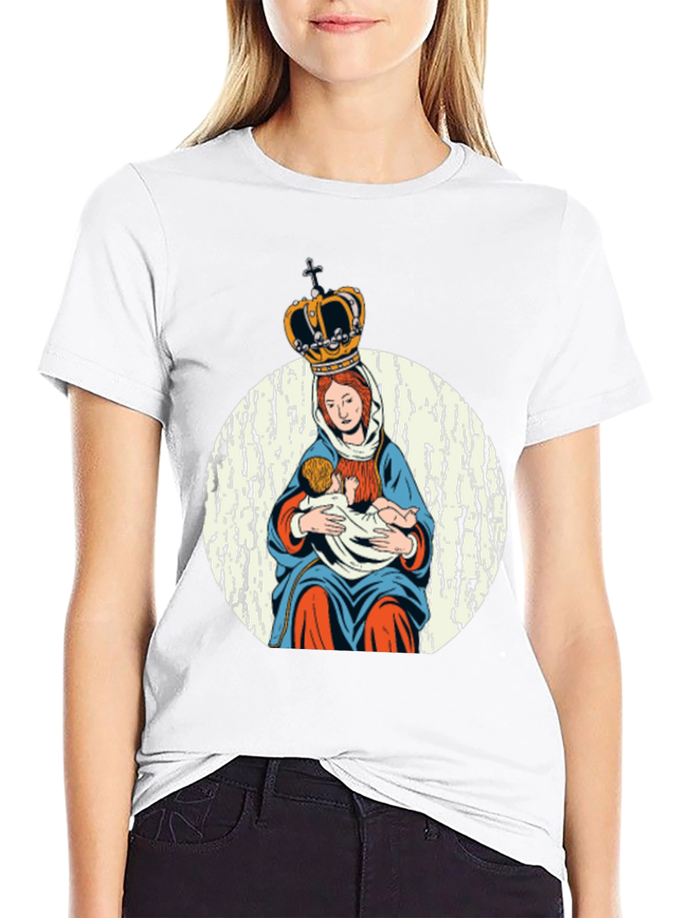 Virgin Mary Crowned T-Shirt - Religious Graphic Tee