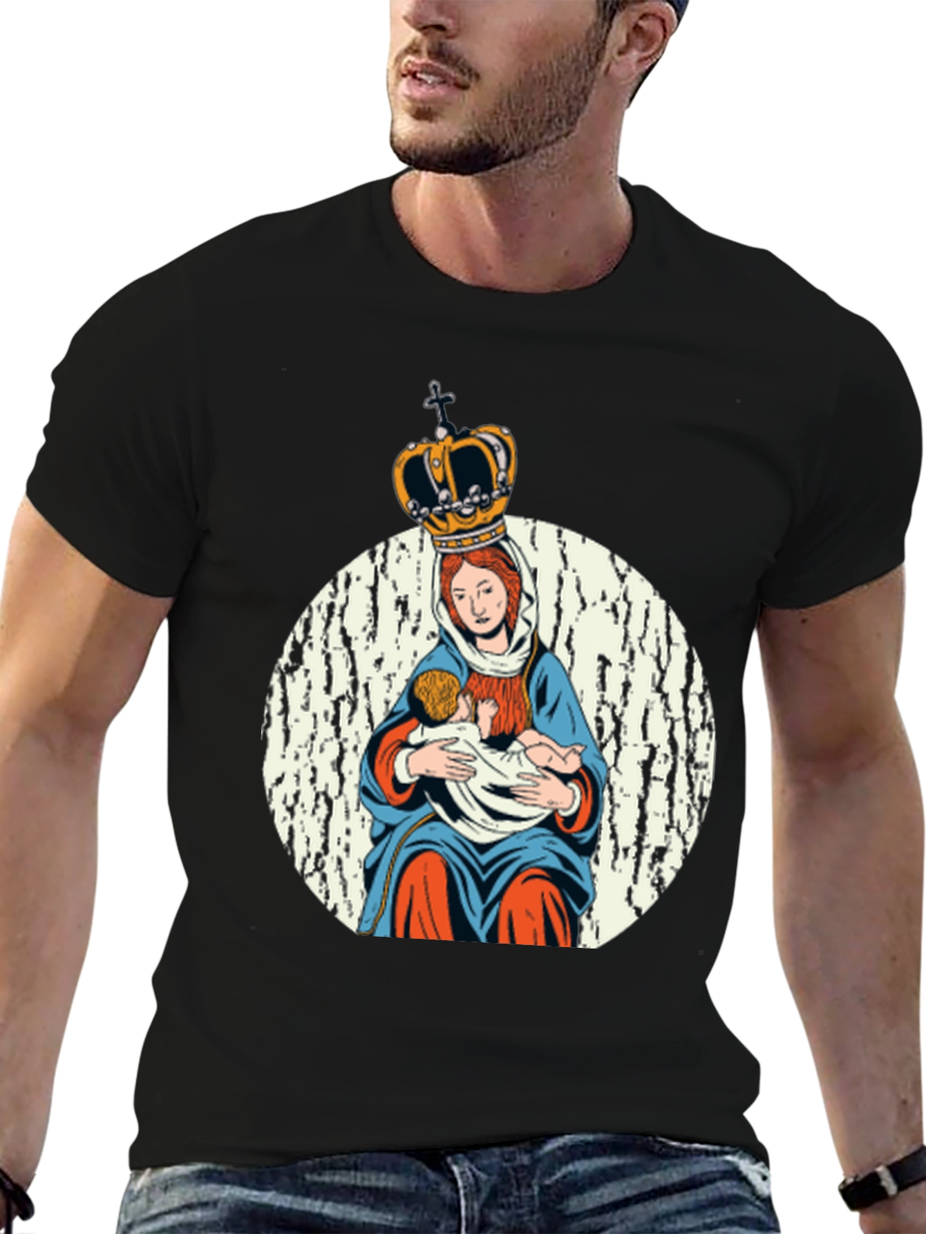 Virgin Mary Crowned T-Shirt - Religious Graphic Tee