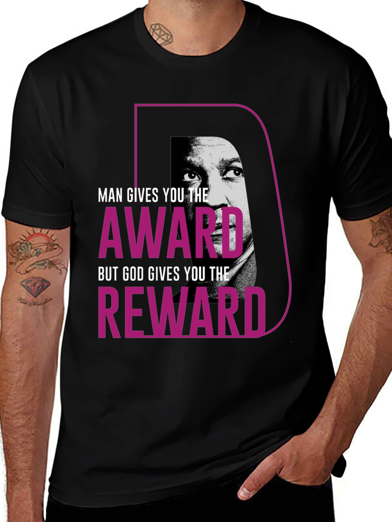 Motivational T-Shirt - Man Gives Award God Reward