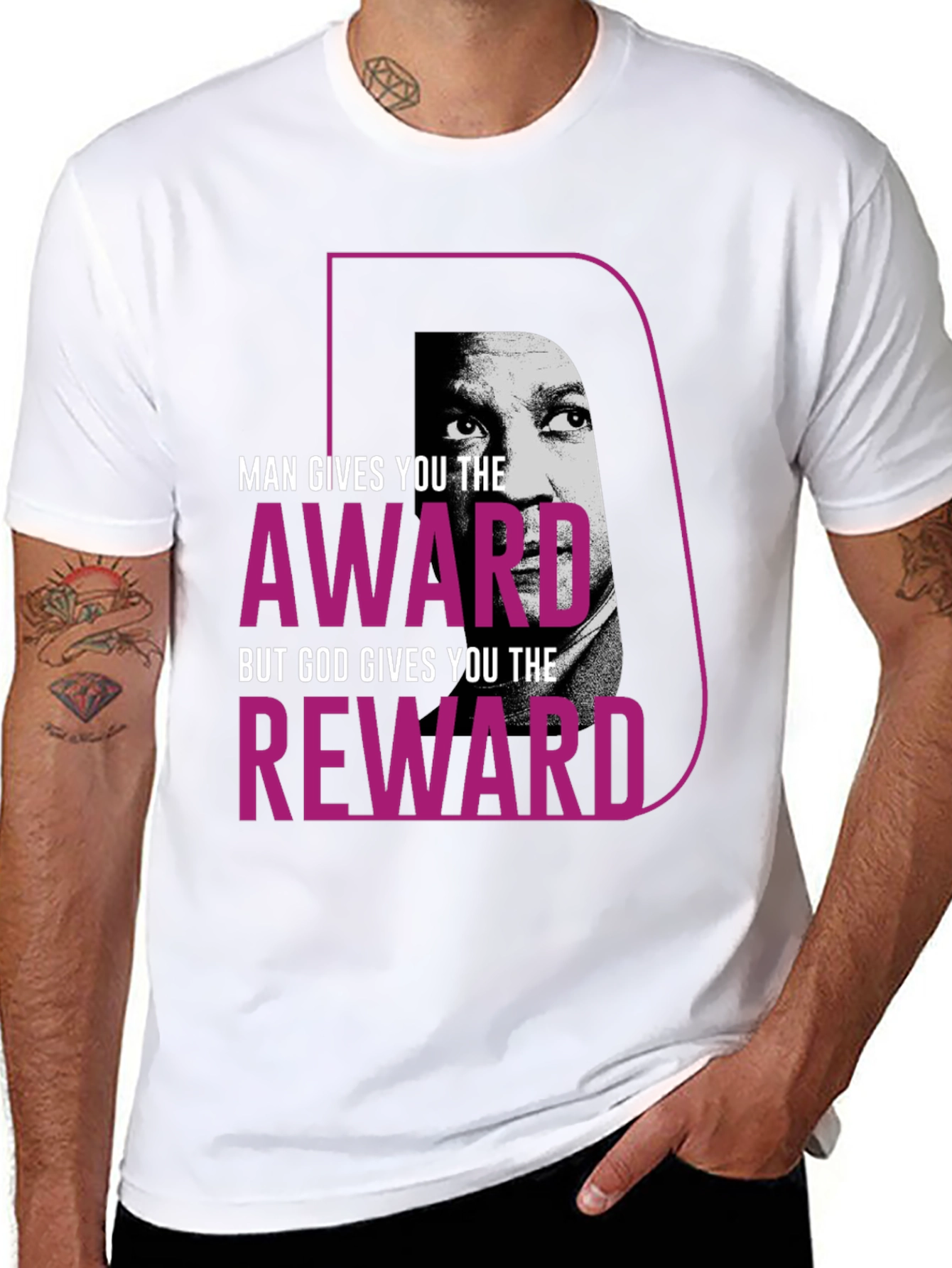 Motivational T-Shirt - Man Gives Award God Reward