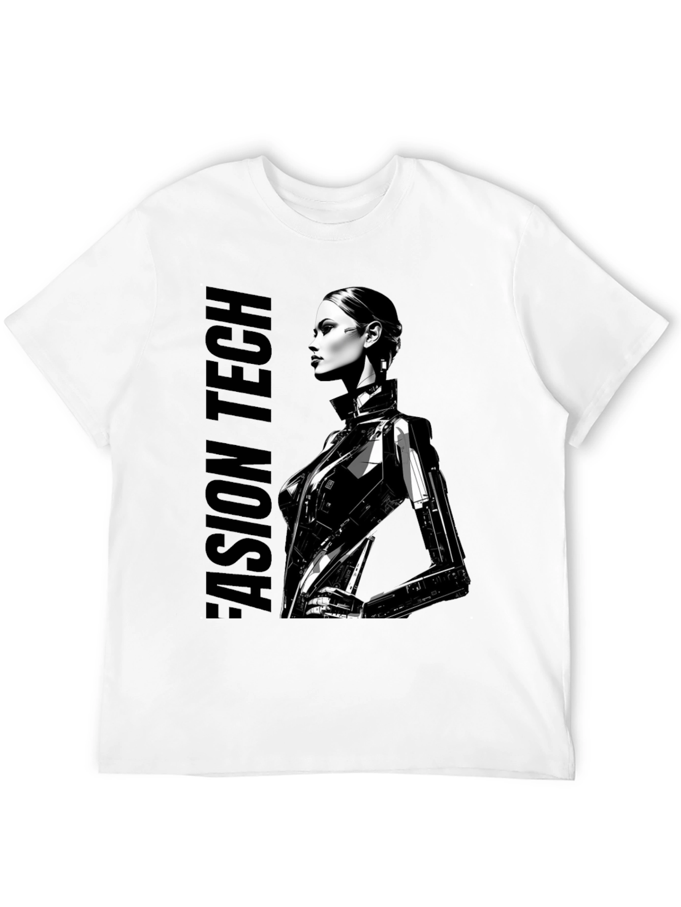 Cyberpunk Woman Graphic Tee - Fashion Tech Design