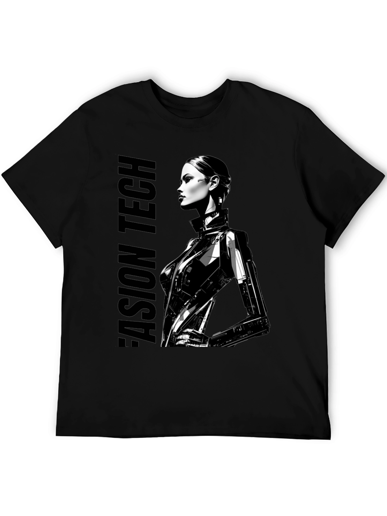 Cyberpunk Woman Graphic Tee - Fashion Tech Design