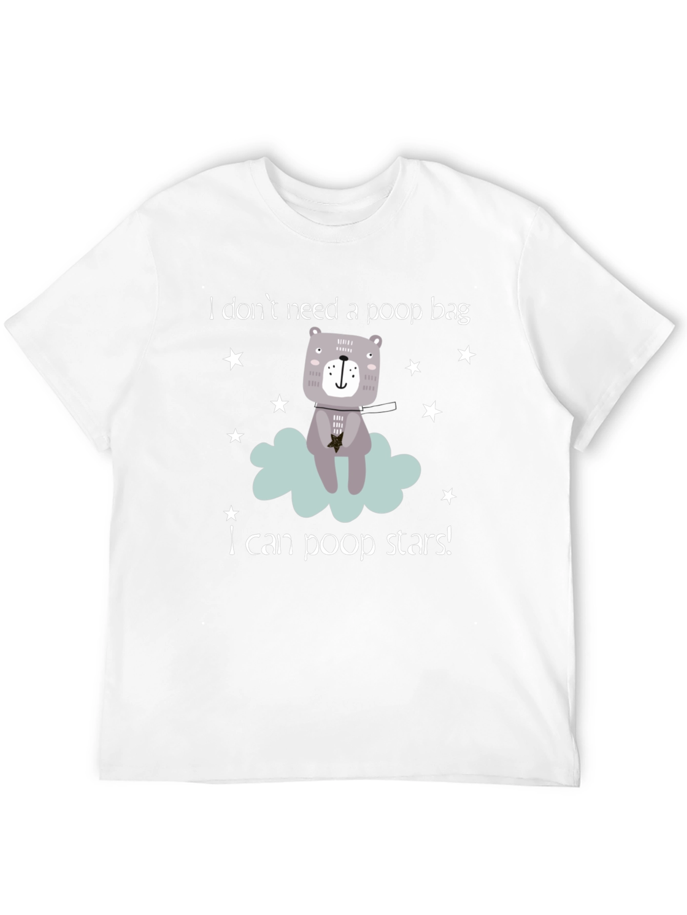 Funny I Can Poop Stars! Bear Graphic T-Shirt