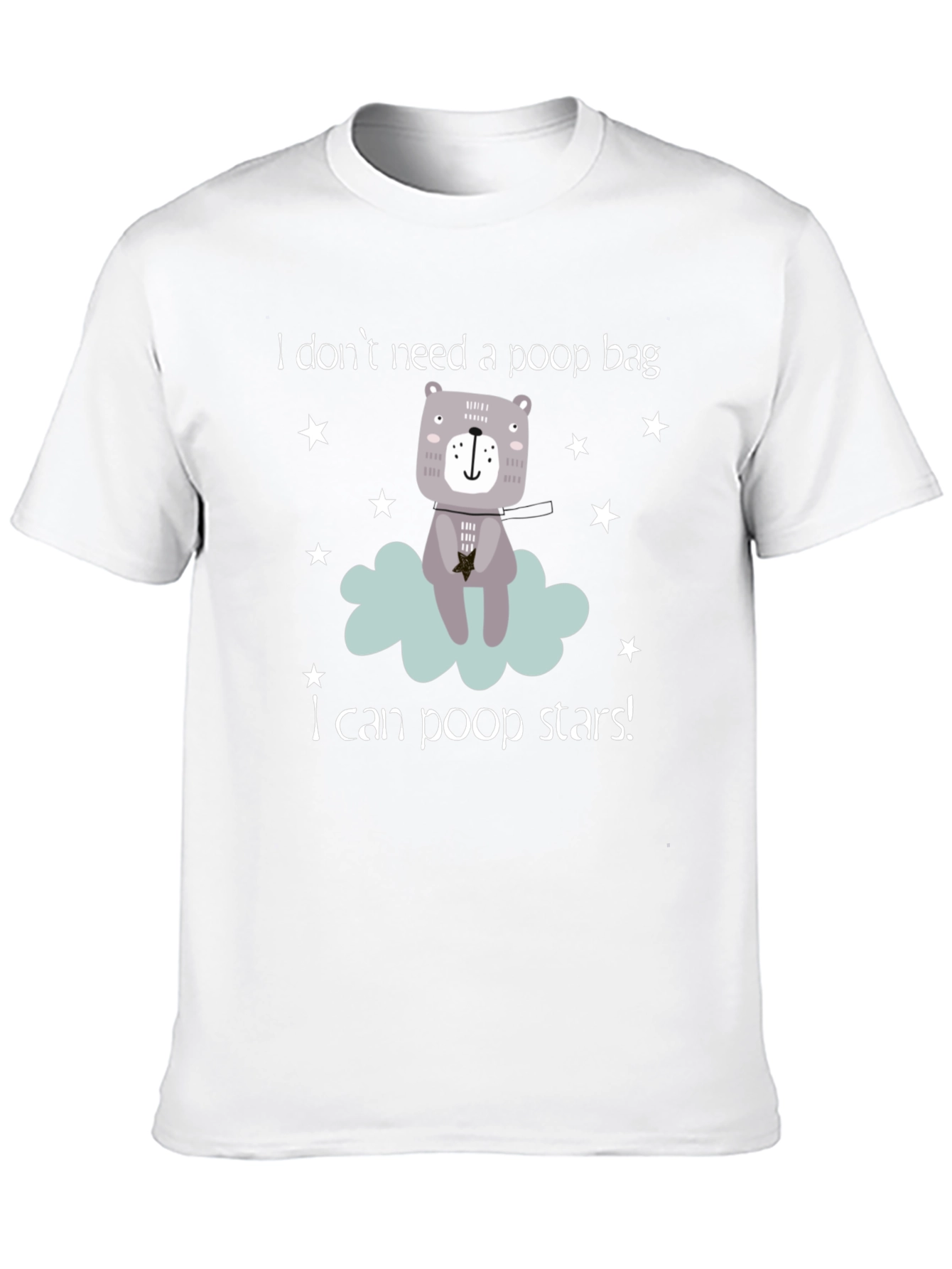 Funny I Can Poop Stars! Bear Graphic T-Shirt