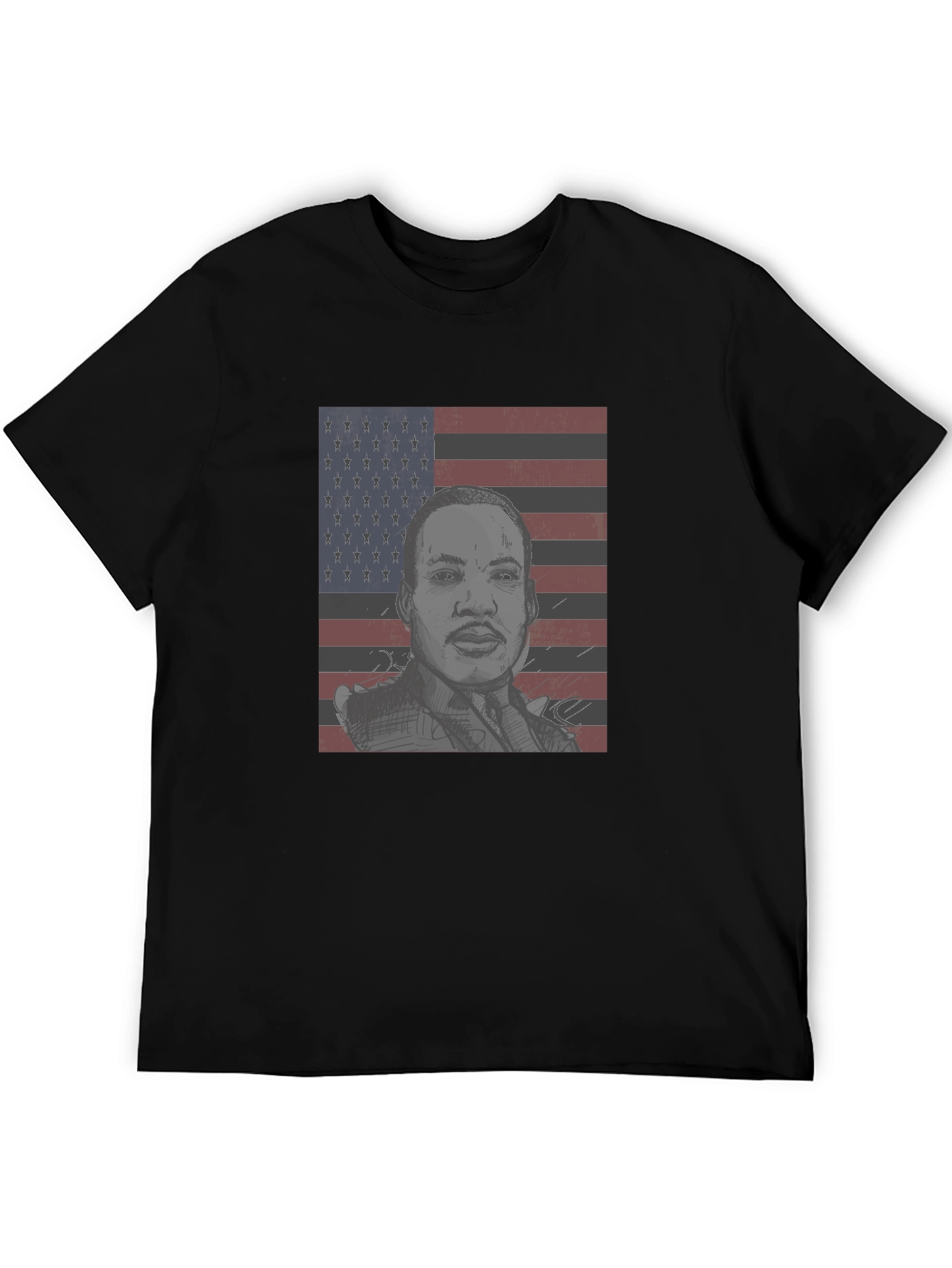 MLK American Flag Graphic Tee - Black