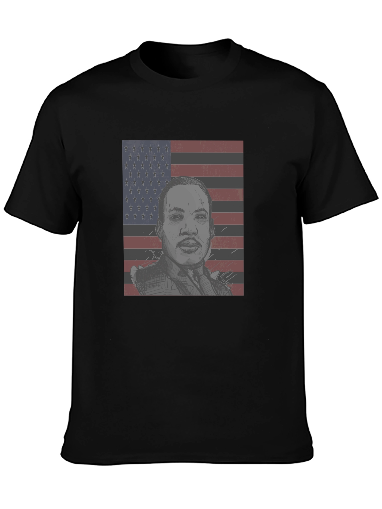 MLK American Flag Graphic Tee - Black