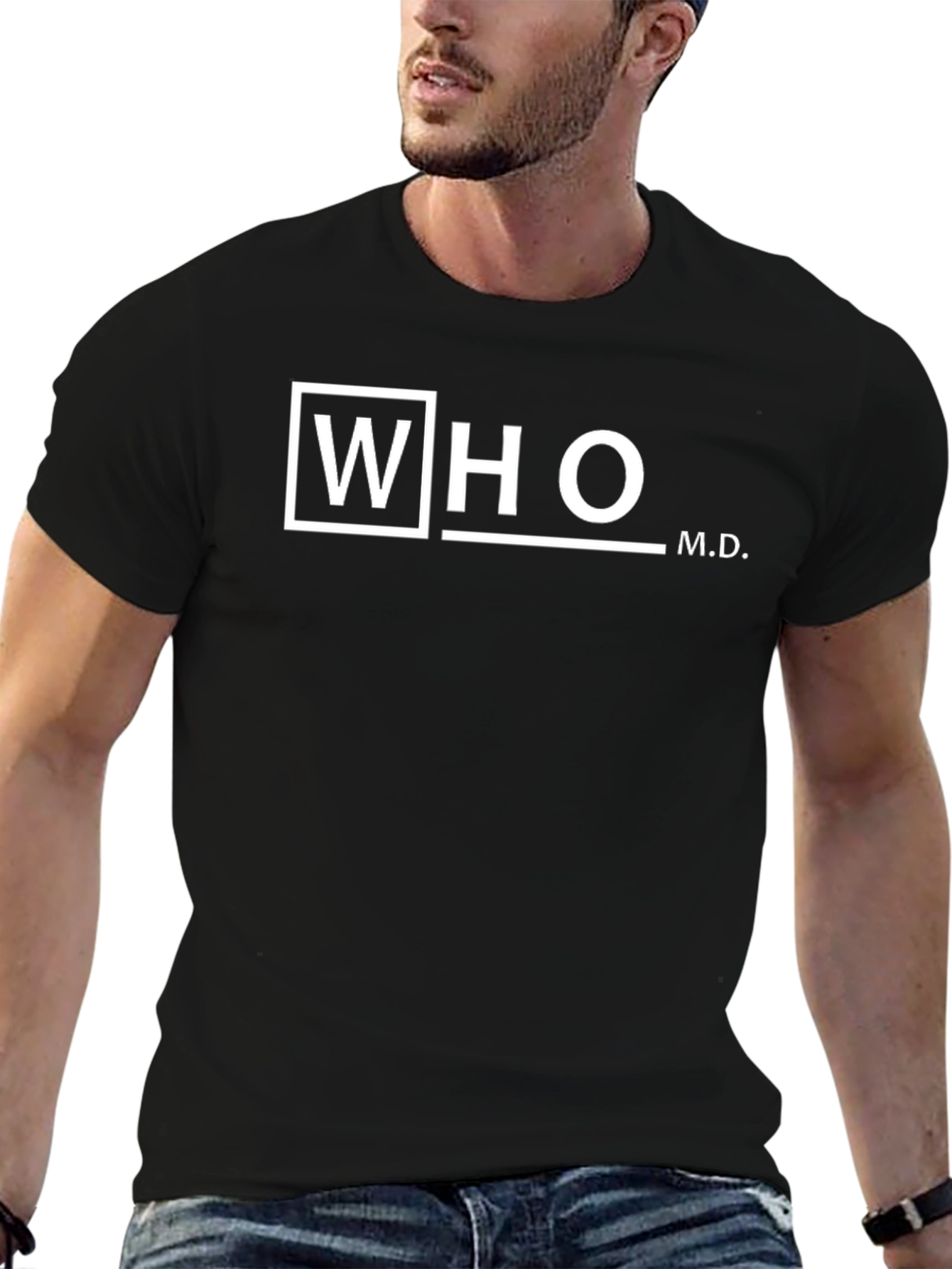 WHO M.D. Graphic T-Shirt - Black Cotton Tee