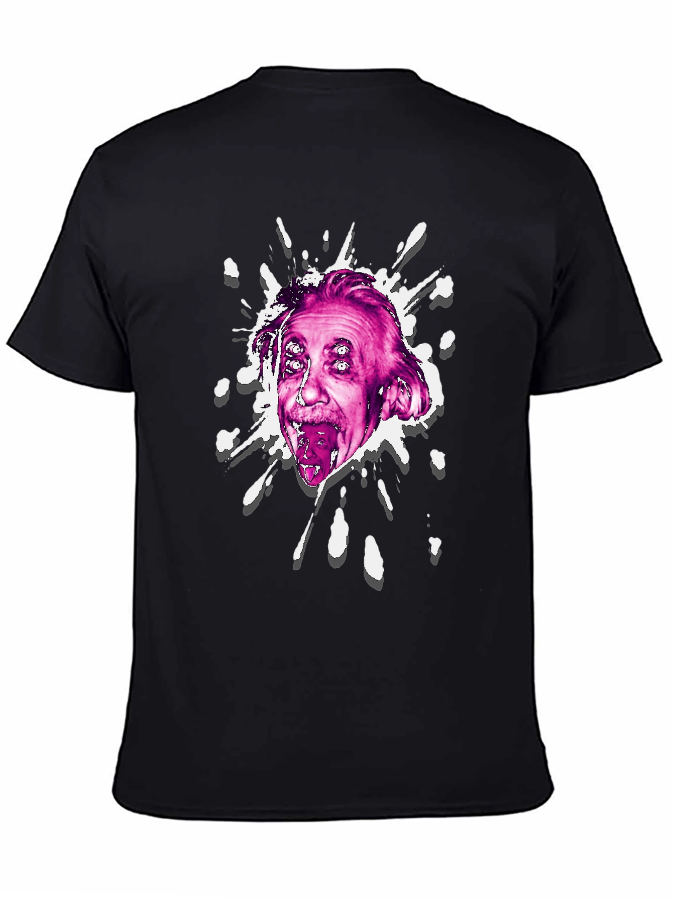 Einstein Glitch Graphic Black T-Shirt