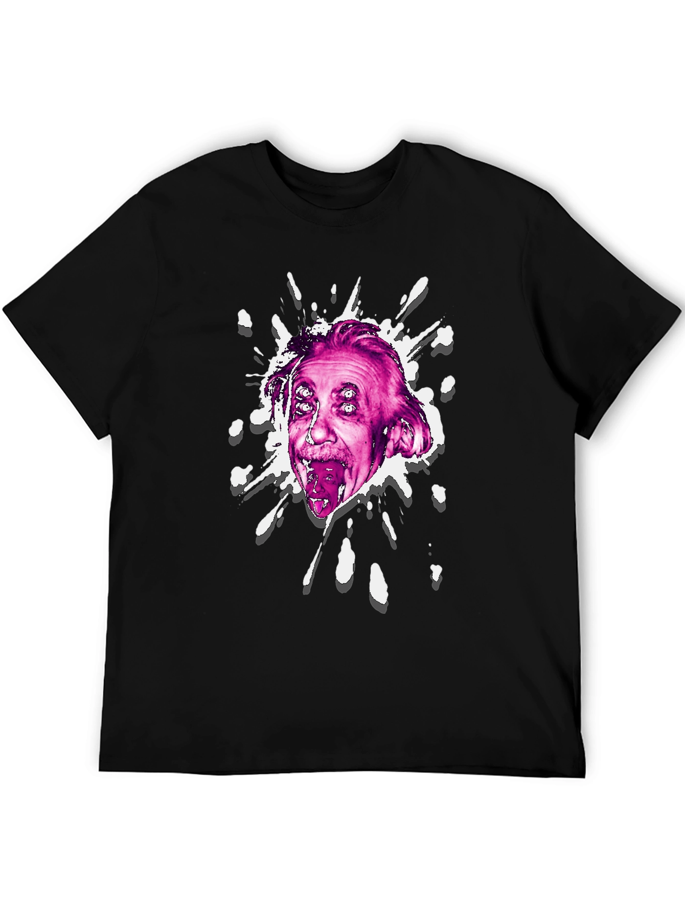 Einstein Glitch Graphic Black T-Shirt