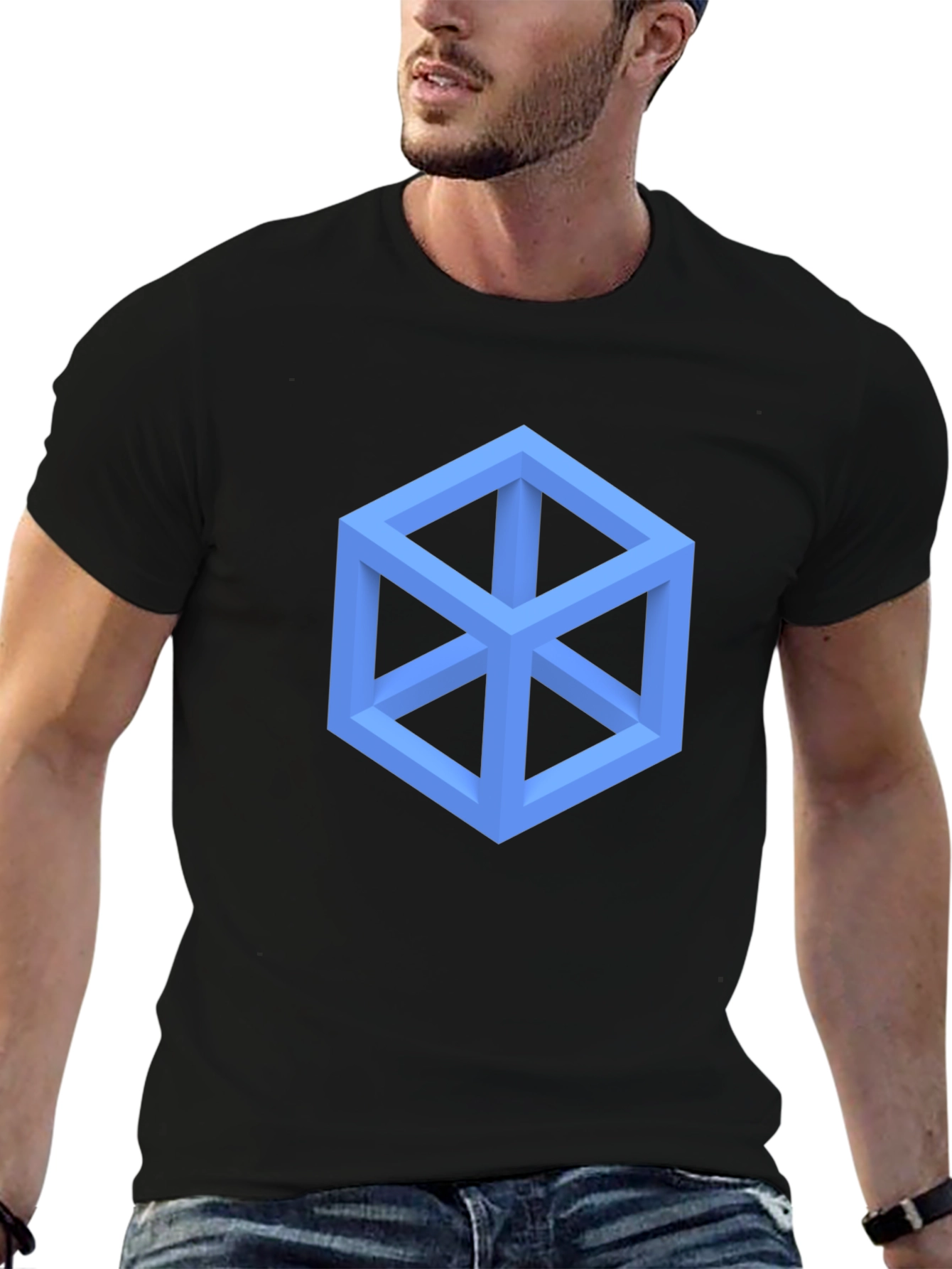Geometric Illusion T-Shirt - Modern Design