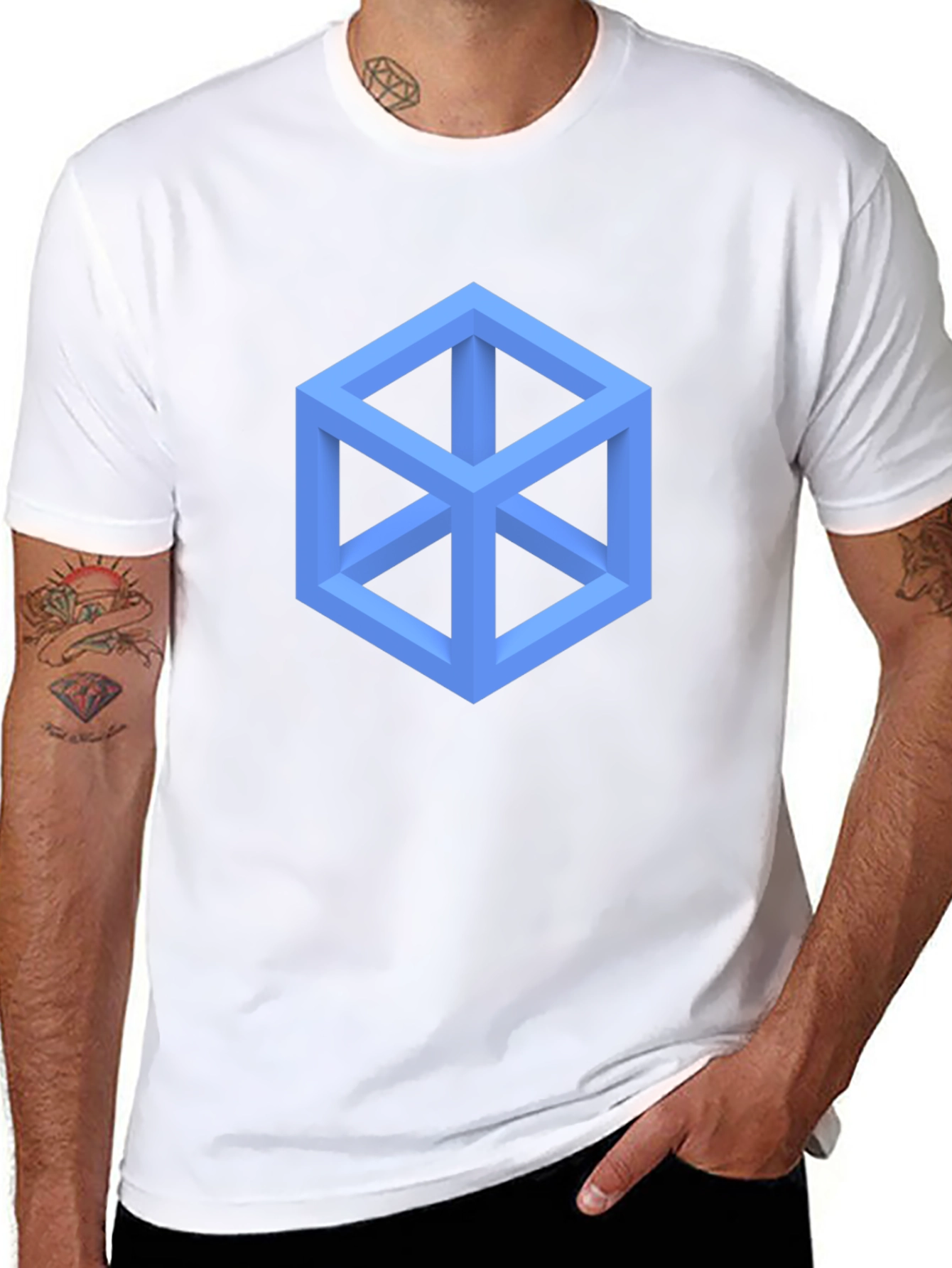 Geometric Illusion T-Shirt - Modern Design