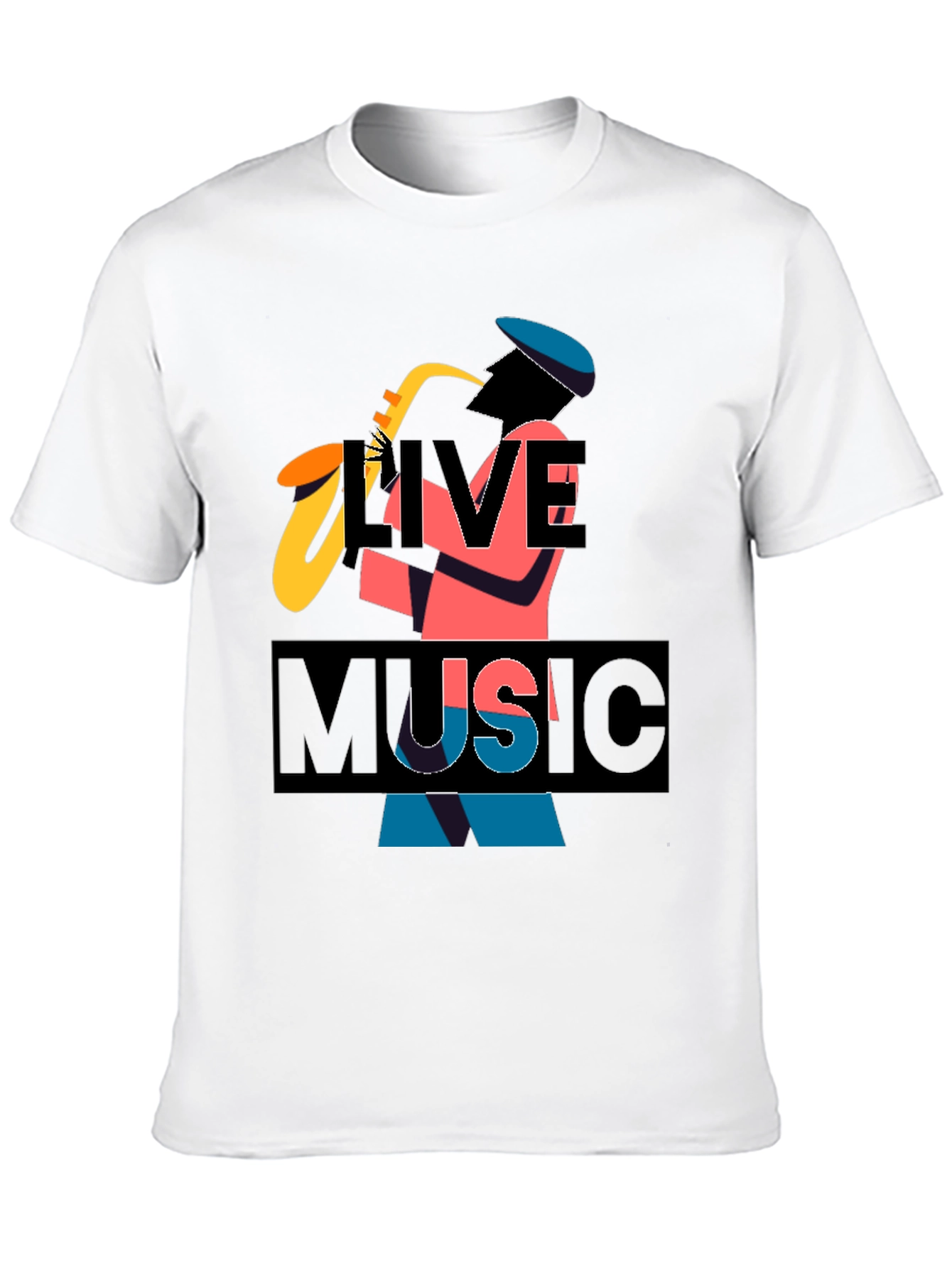 Live Music Graphic Tee - Black Cotton T-Shirt