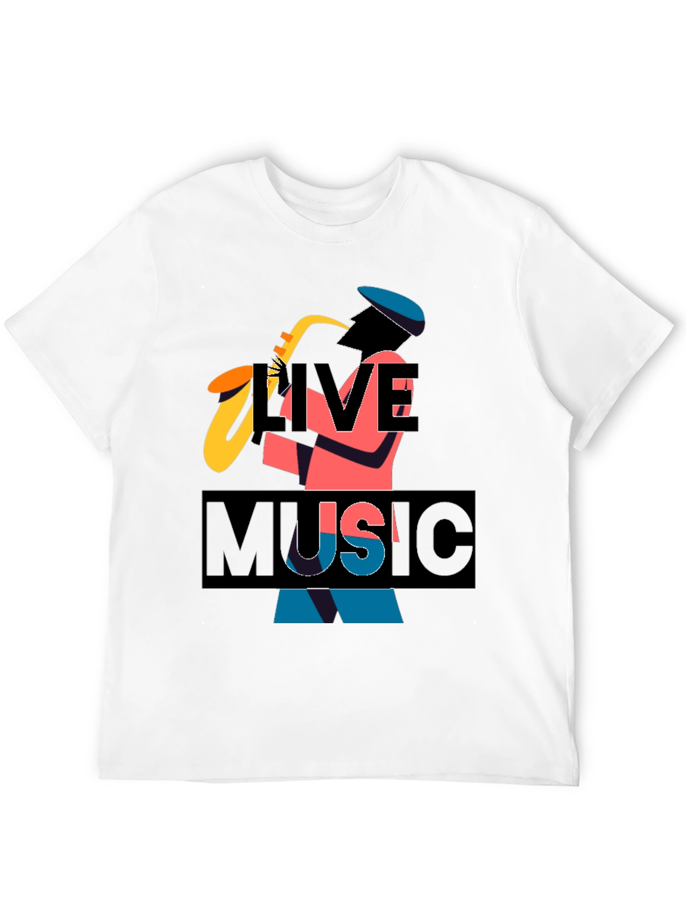 Live Music Graphic Tee - Black Cotton T-Shirt