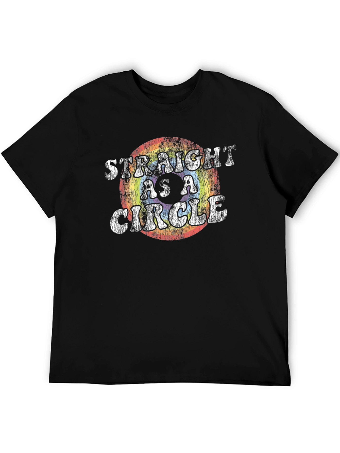 Straight as a Circle Graphic Tee - Black