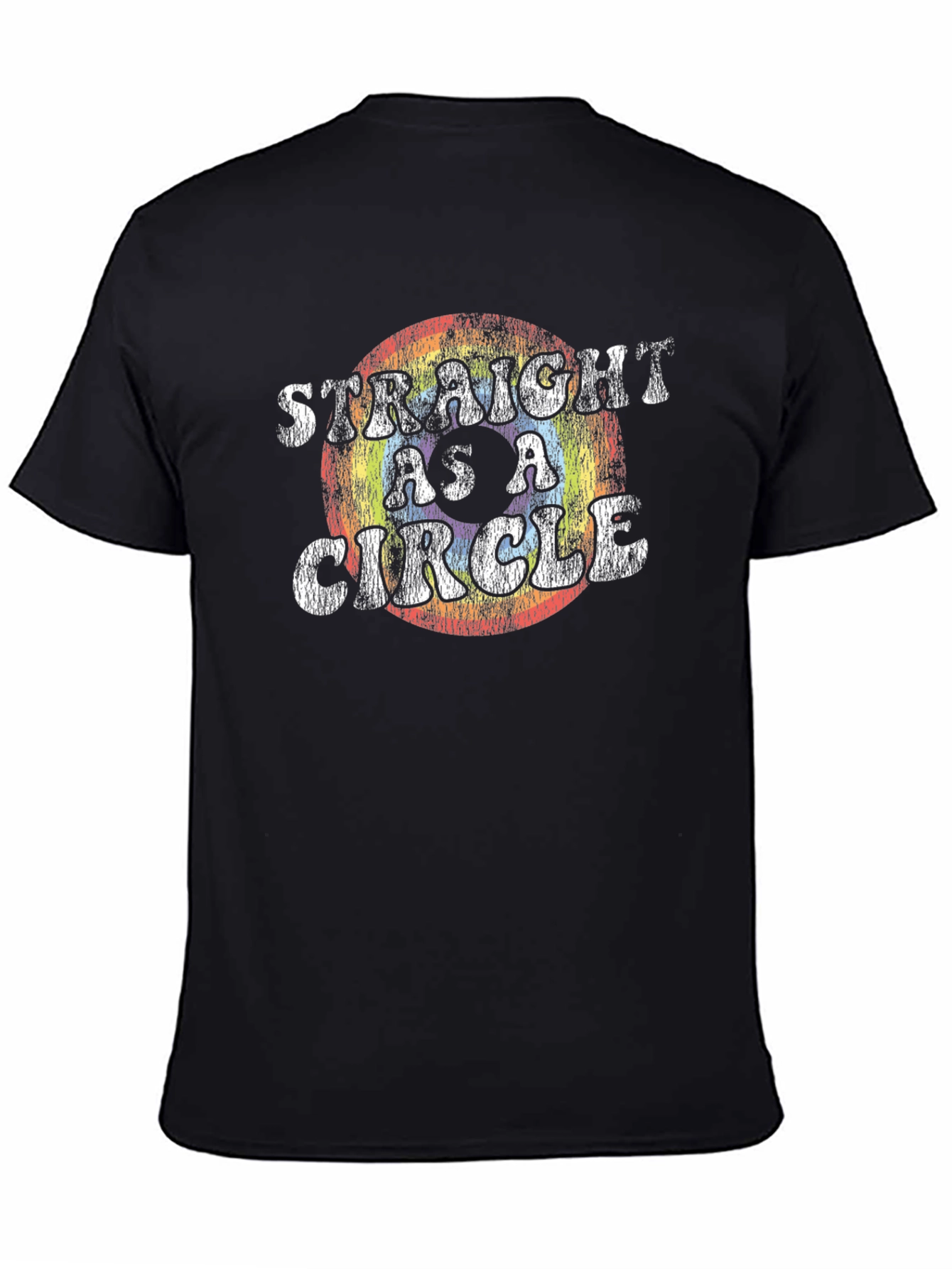 Straight as a Circle Graphic Tee - Black