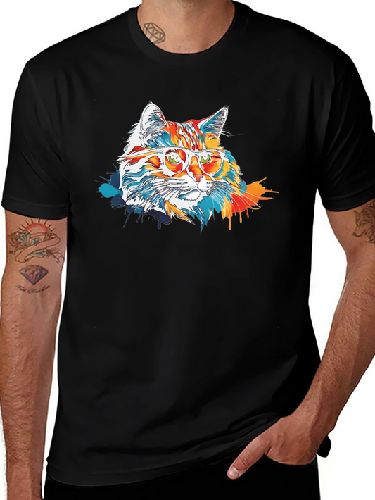 Cool Cat T-Shirt - Colorful Feline Design
