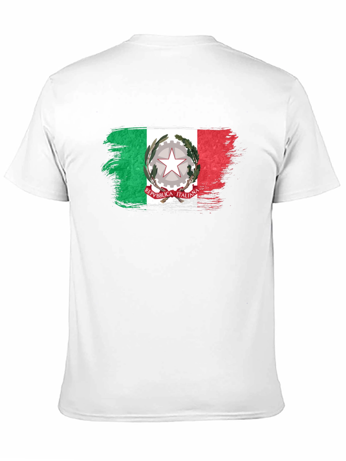 Italian Flag Brushstroke Black T-Shirt