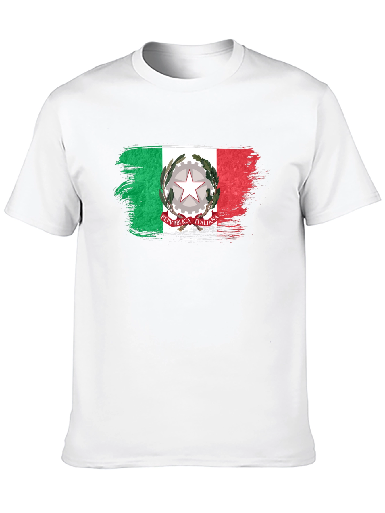 Italian Flag Brushstroke Black T-Shirt