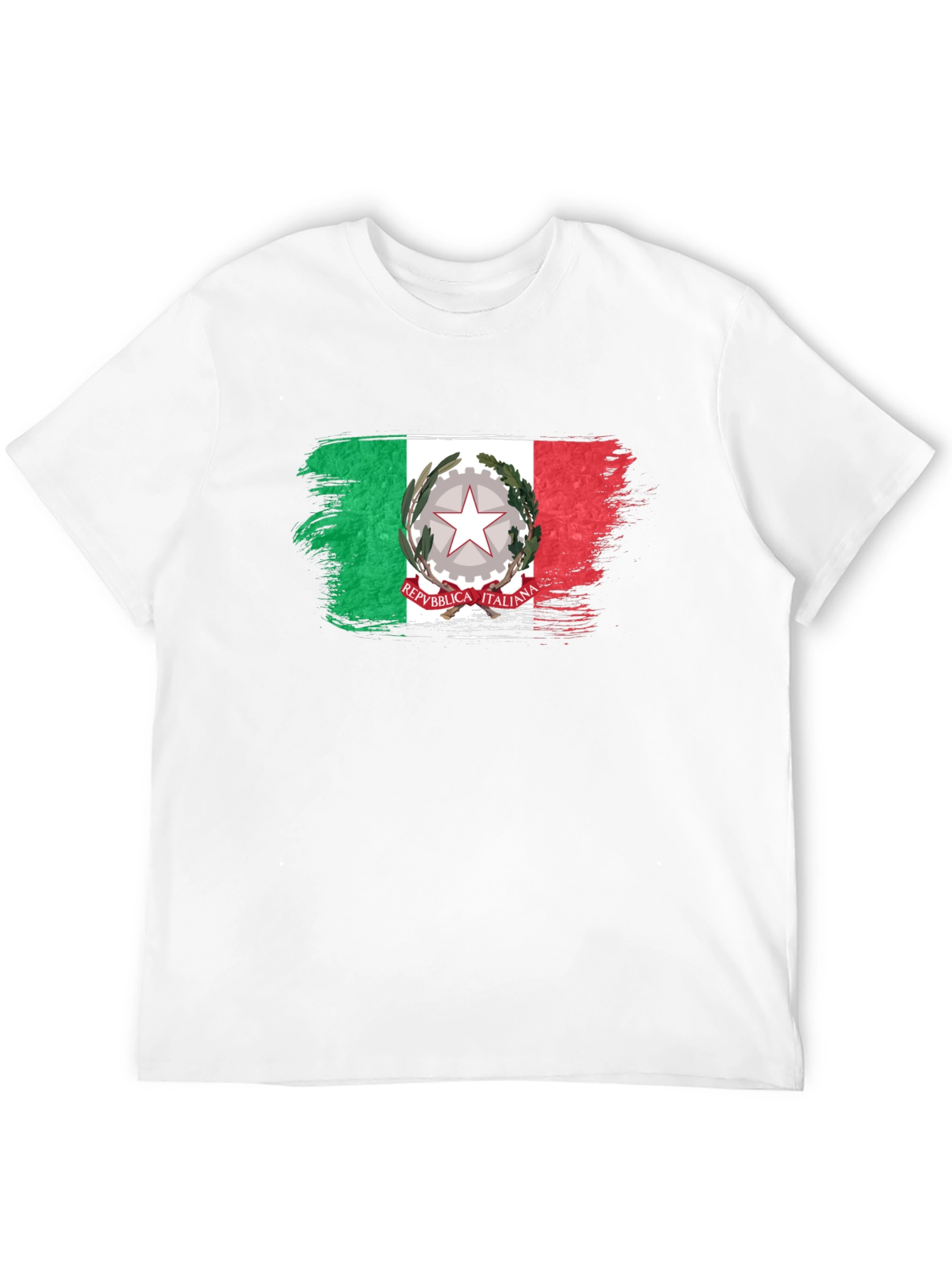 Italian Flag Brushstroke Black T-Shirt