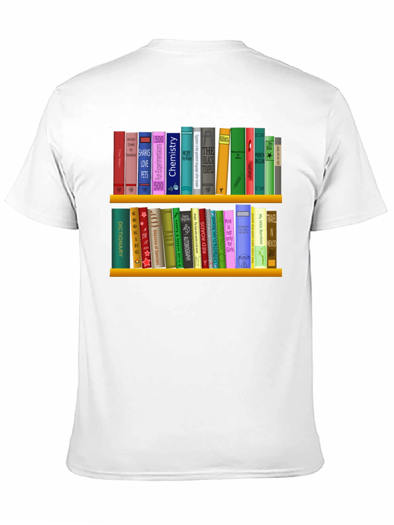 Book Lover T-Shirt | Shelf of Books Design