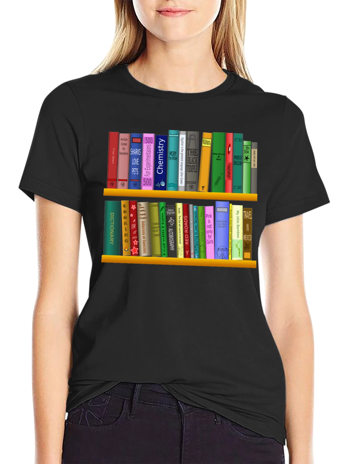 Book Lover T-Shirt | Shelf of Books Design