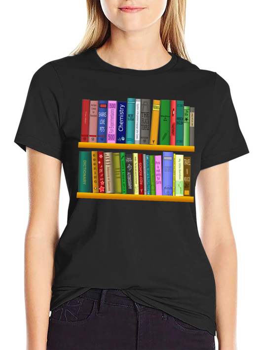 Book Lover T-Shirt | Shelf of Books Design
