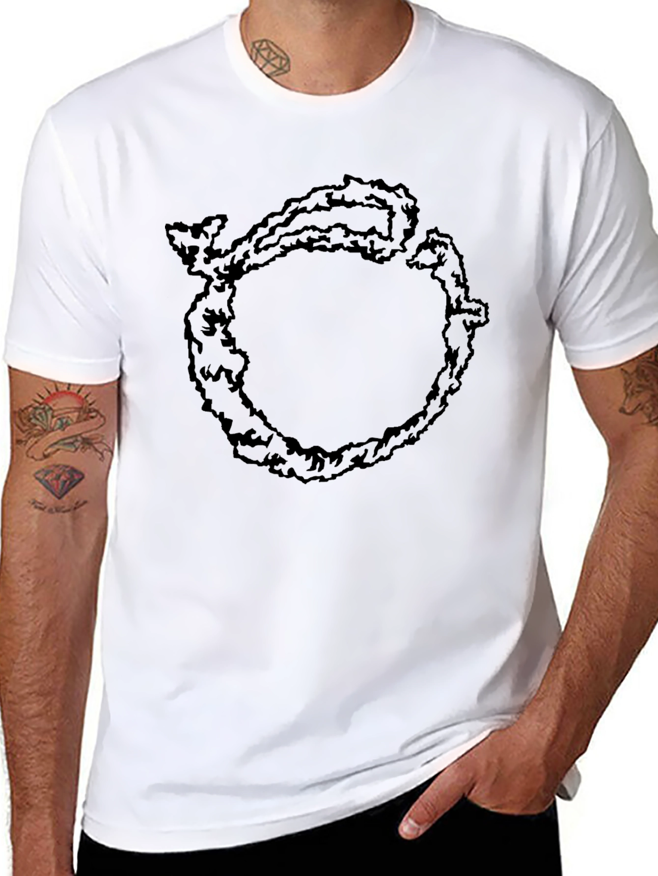 Ouroboros Circle Graphic Tee - Unisex Black T-Shirt