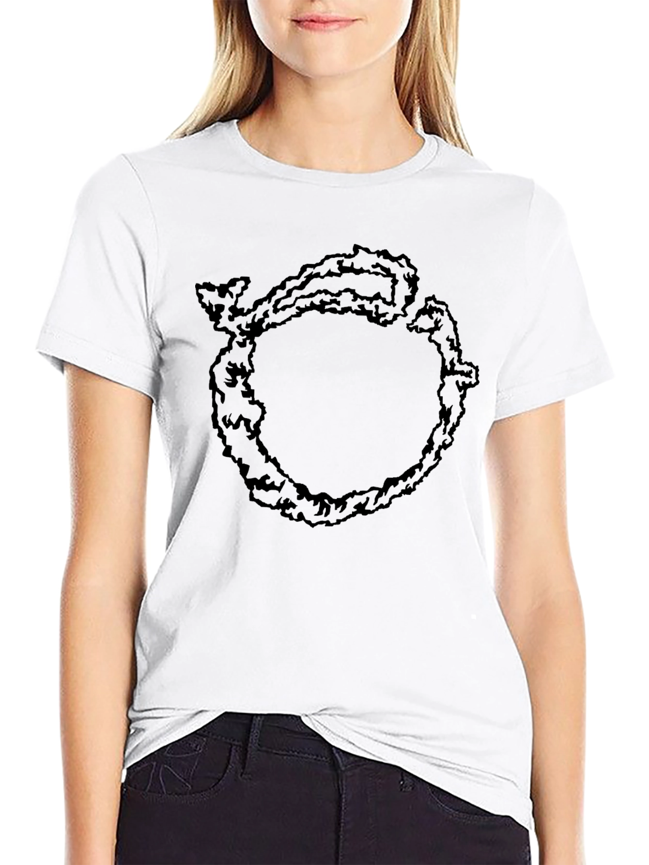 Ouroboros Circle Graphic Tee - Unisex Black T-Shirt