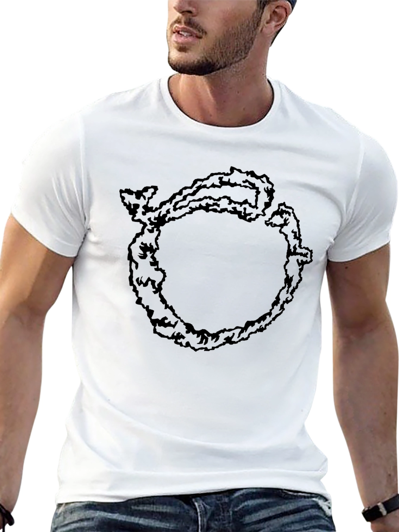 Ouroboros Circle Graphic Tee - Unisex Black T-Shirt