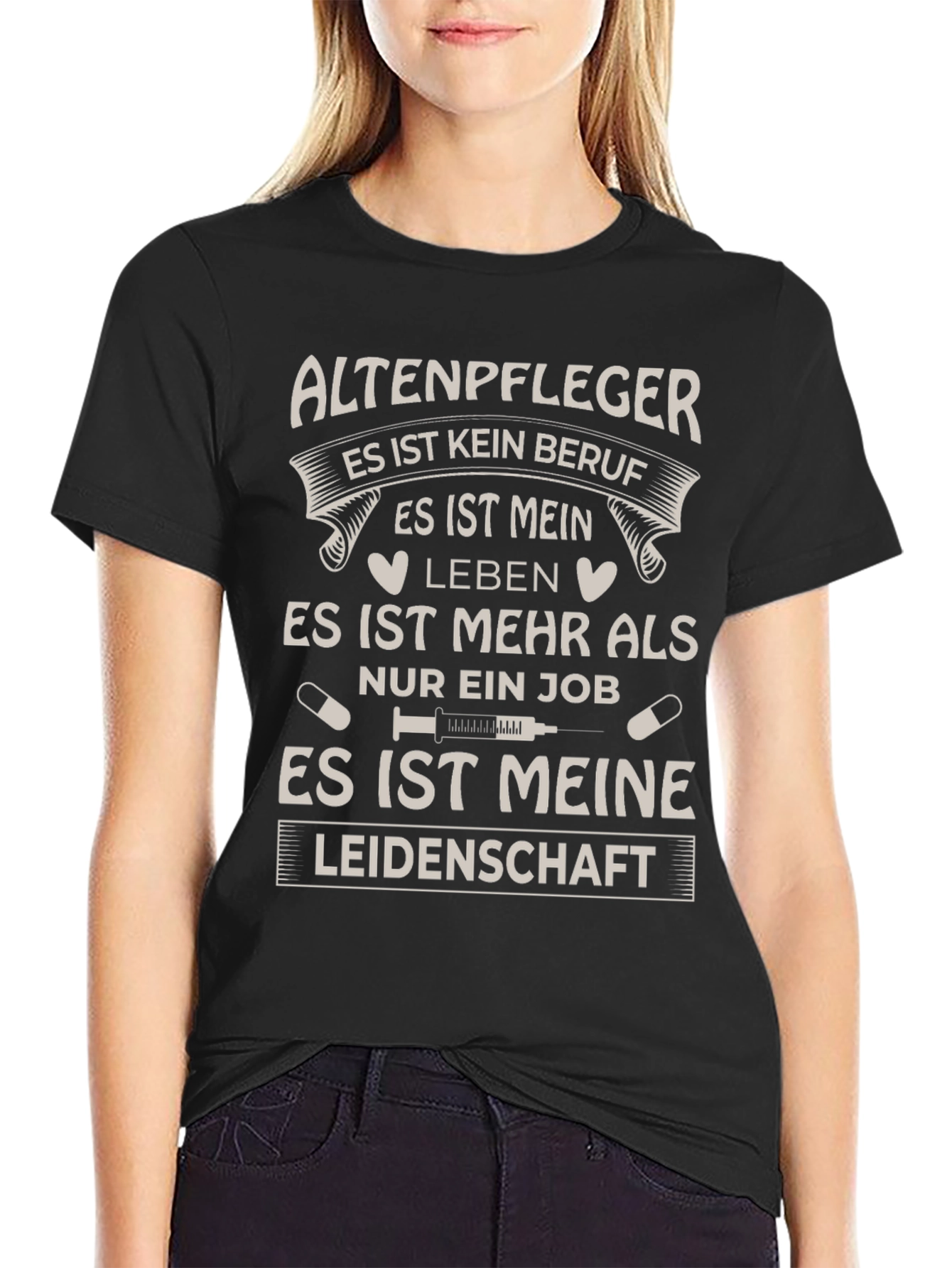 Altenpfleger Leidenschaft Black T-Shirt
