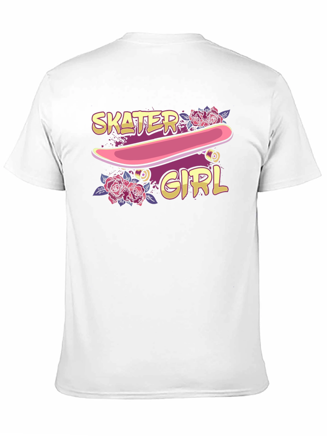 Skater Girl Graphic T-Shirt - Black Crew Neck Tee