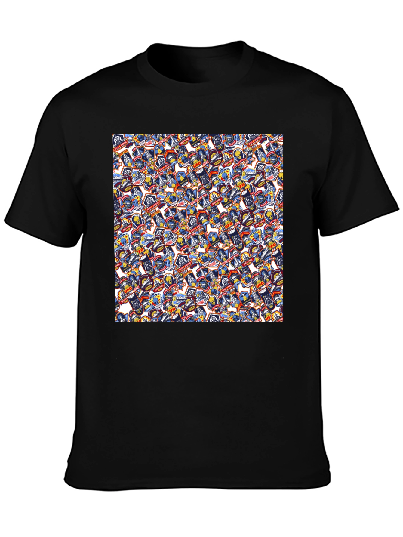 UFO Space Patch Black T-Shirt