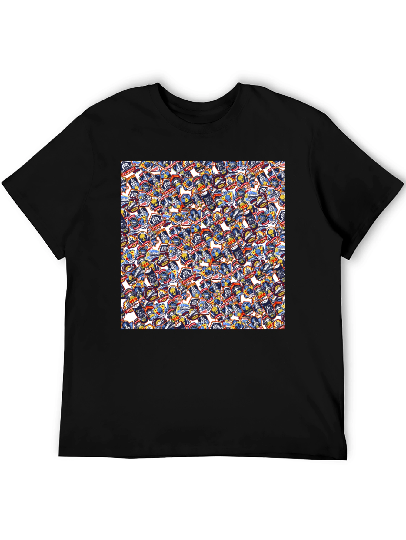 UFO Space Patch Black T-Shirt