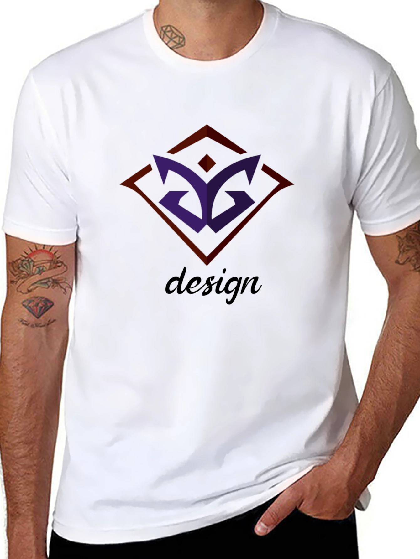 Mens Black Graphic Tee - Modern Design