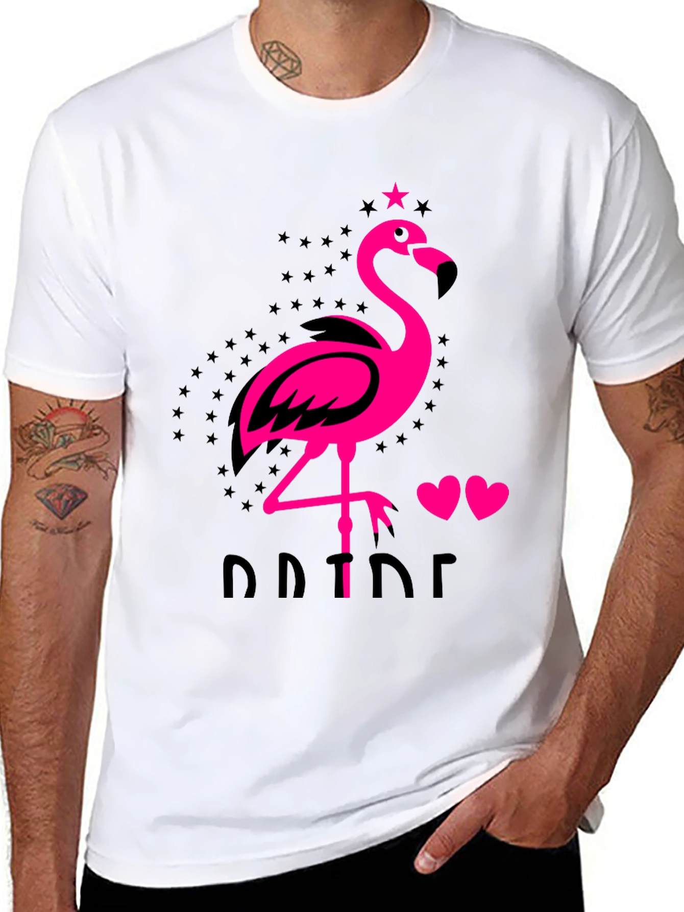 Flamingo Pride Graphic Tee - Mens Black T-Shirt