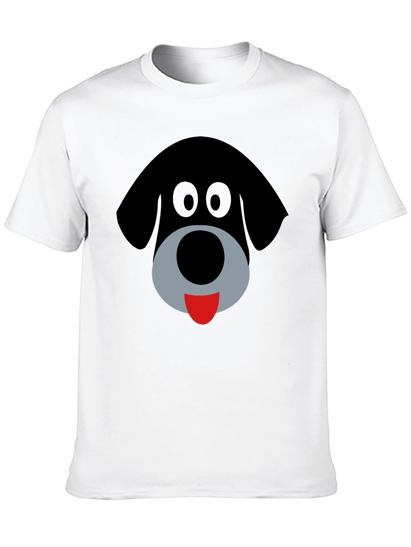 Cartoon Dog Face Black Graphic T-Shirt