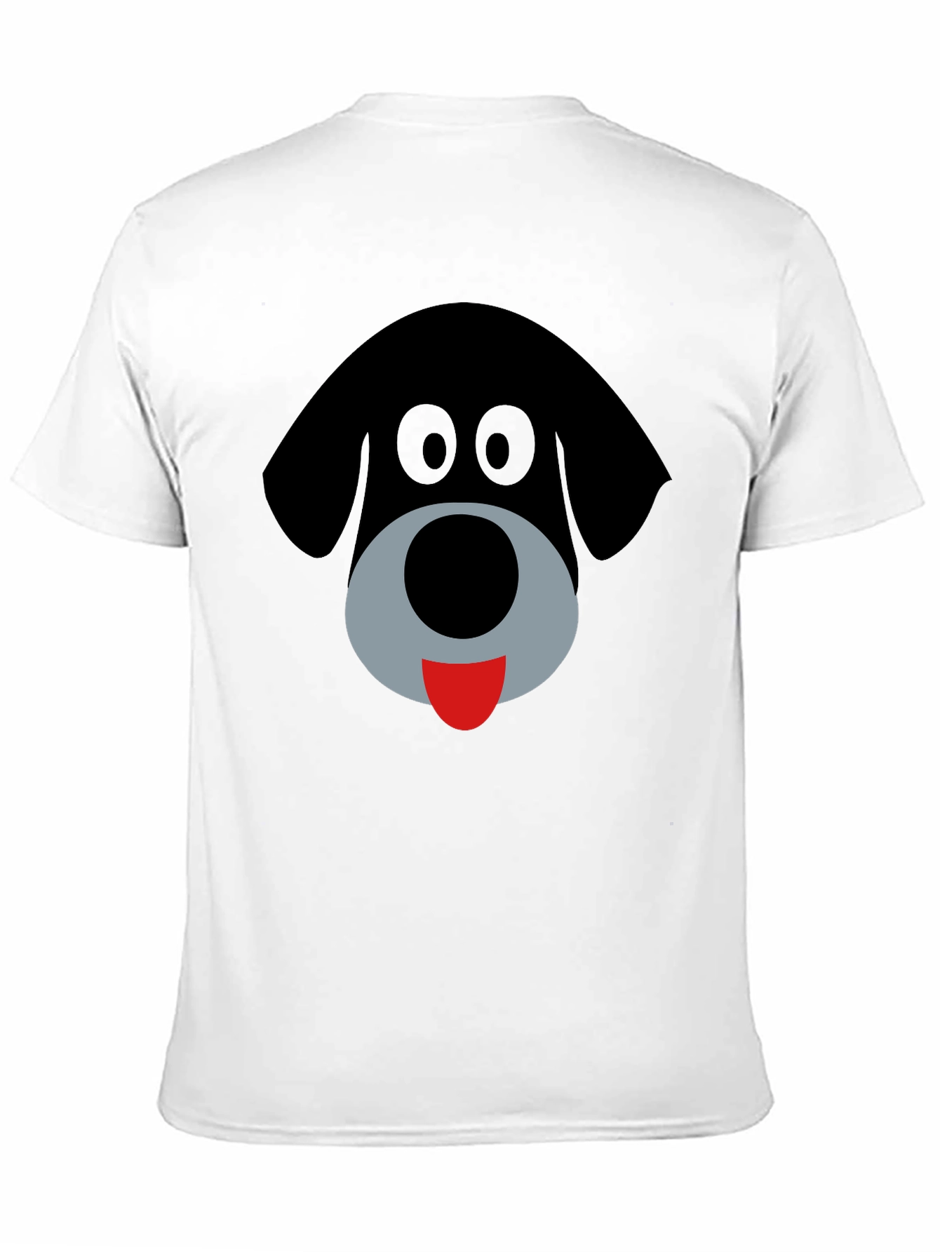 Cartoon Dog Face Black Graphic T-Shirt