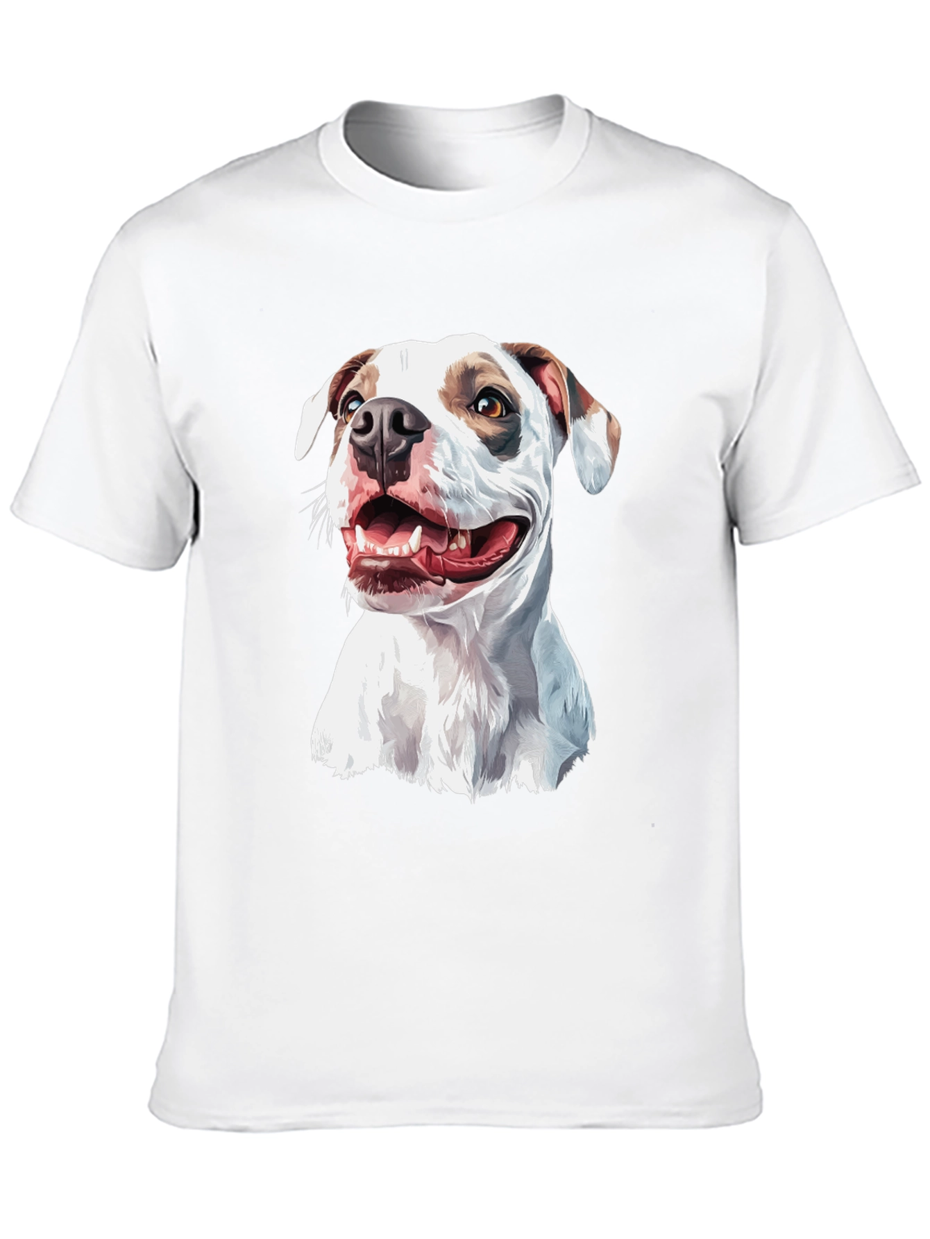 Dog Graphic Tee - Black Cotton Blend Casual Shirt