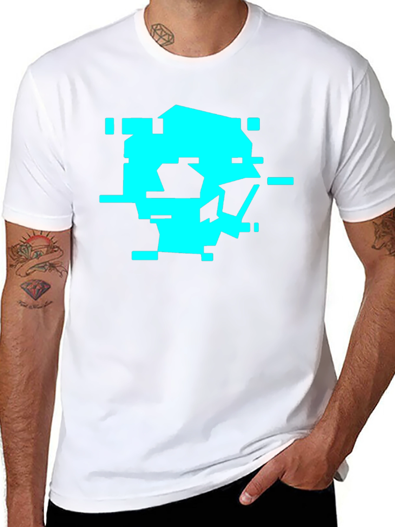 Pixel Glitch Graphic Tee - Black