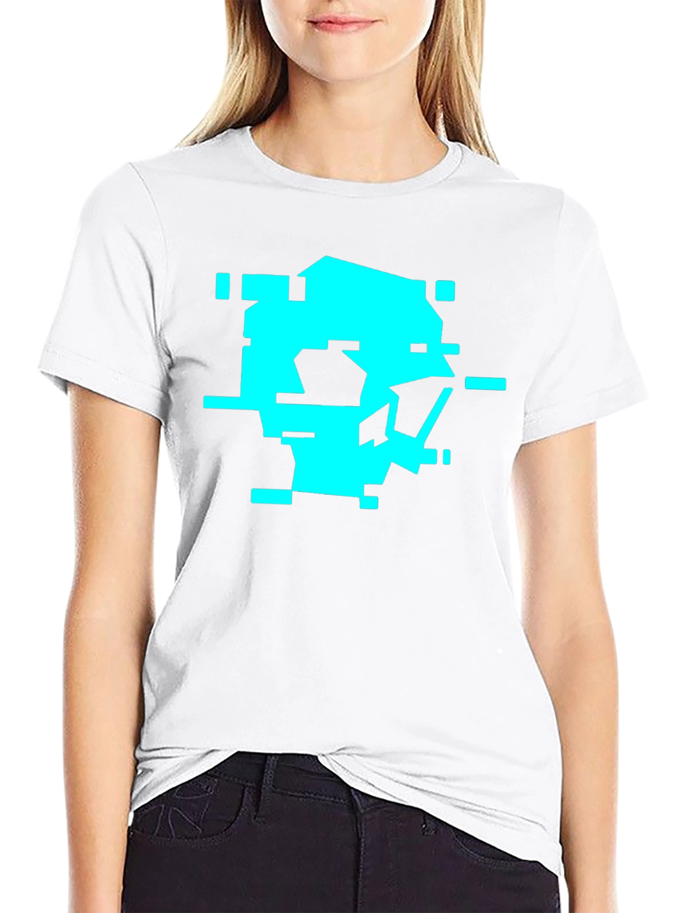 Pixel Glitch Graphic Tee - Black