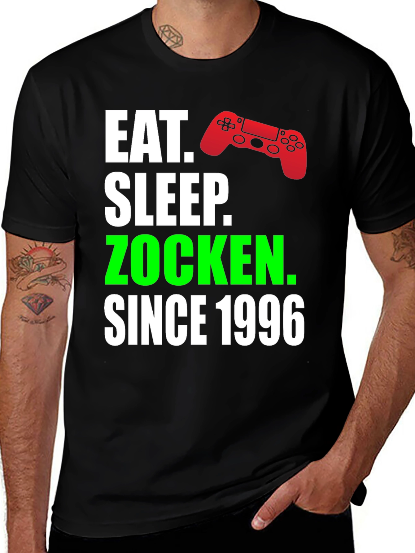 Eat Sleep Zocken Since 1996 Gamer T-Shirt