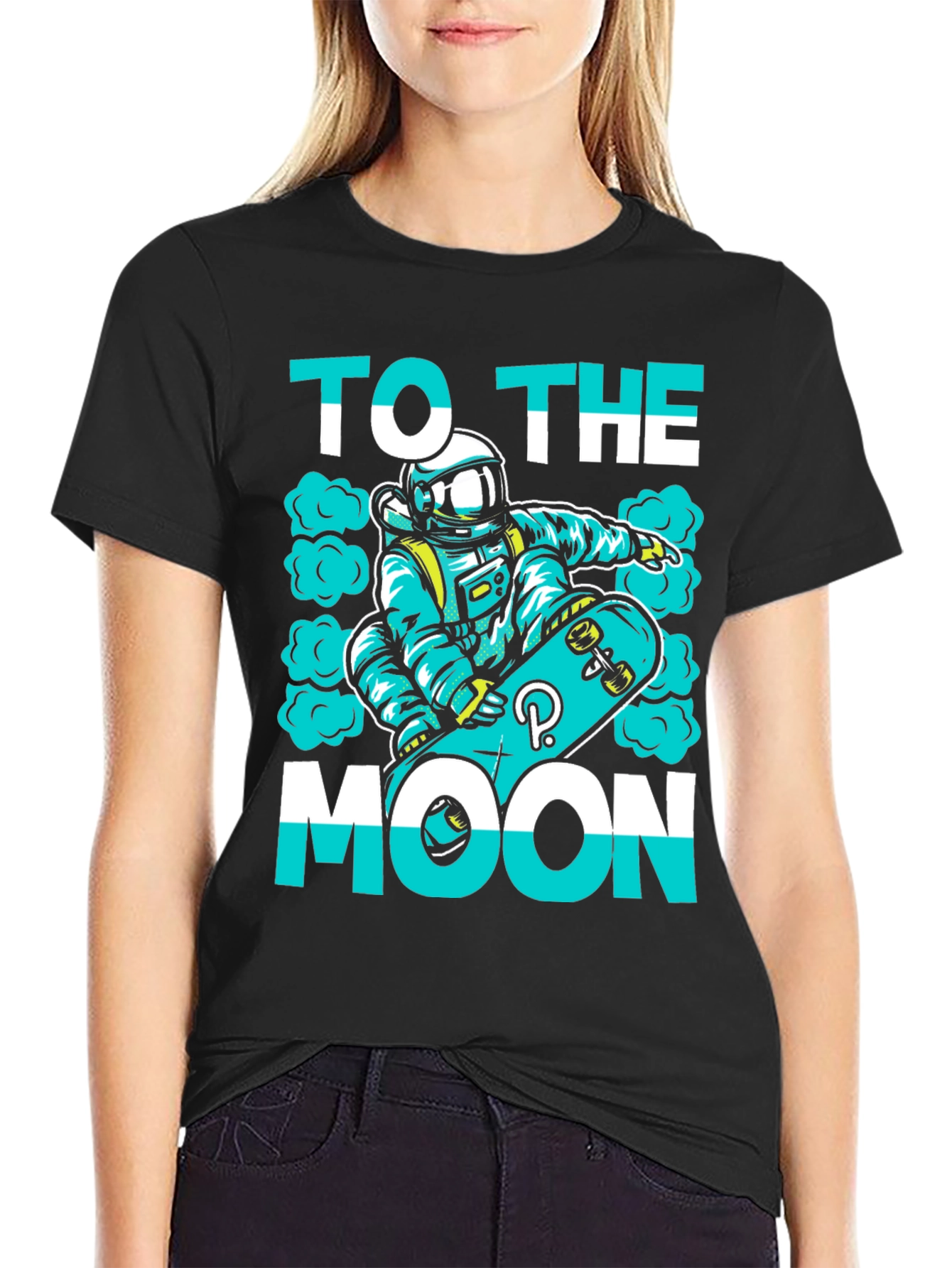 To The Moon T-Shirt | Astronaut Skateboard Graphic