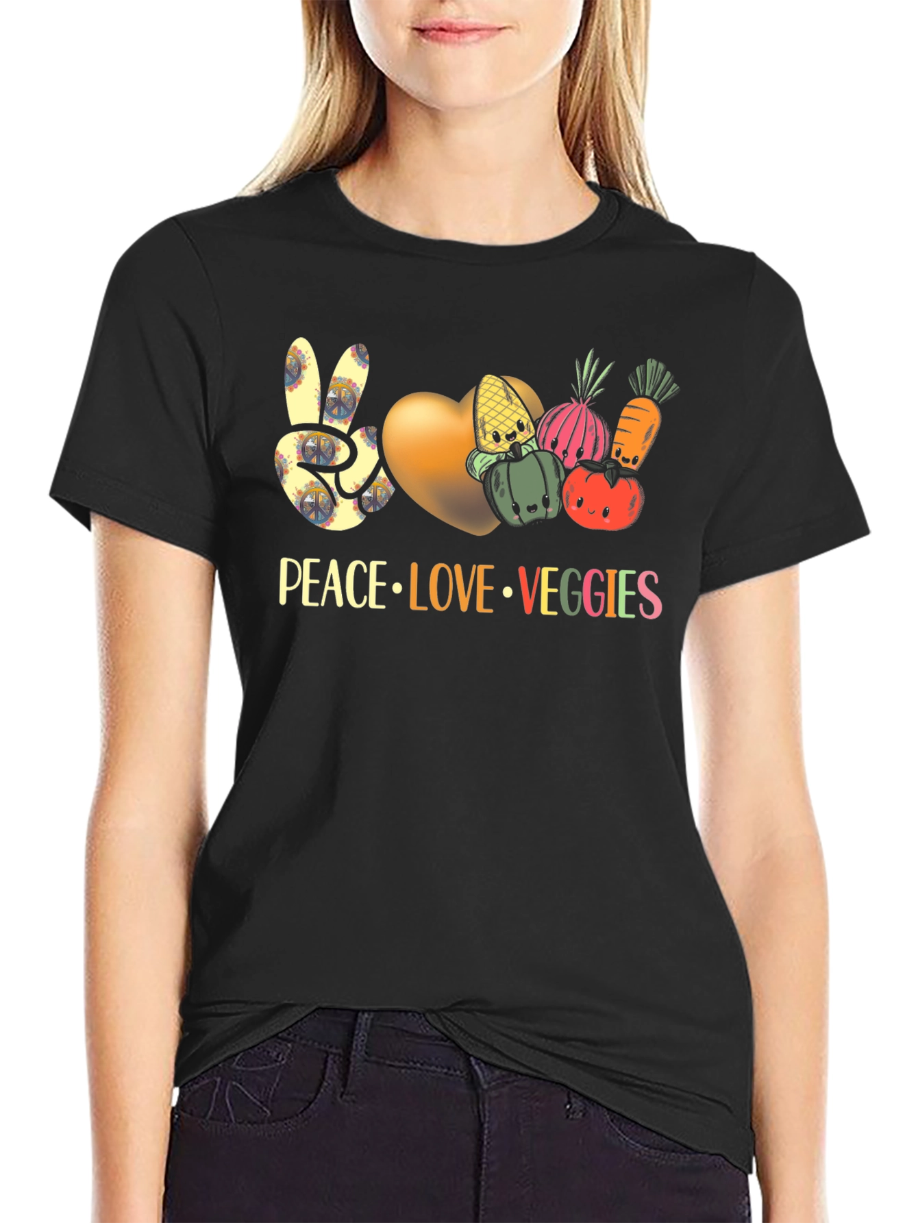Peace Love Veggies T-Shirt Vegan Shirt