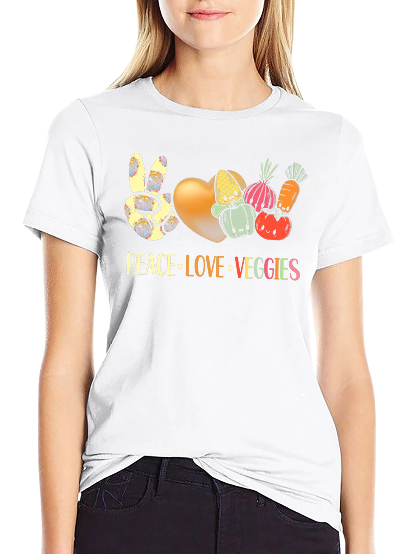 Peace Love Veggies T-Shirt Vegan Shirt
