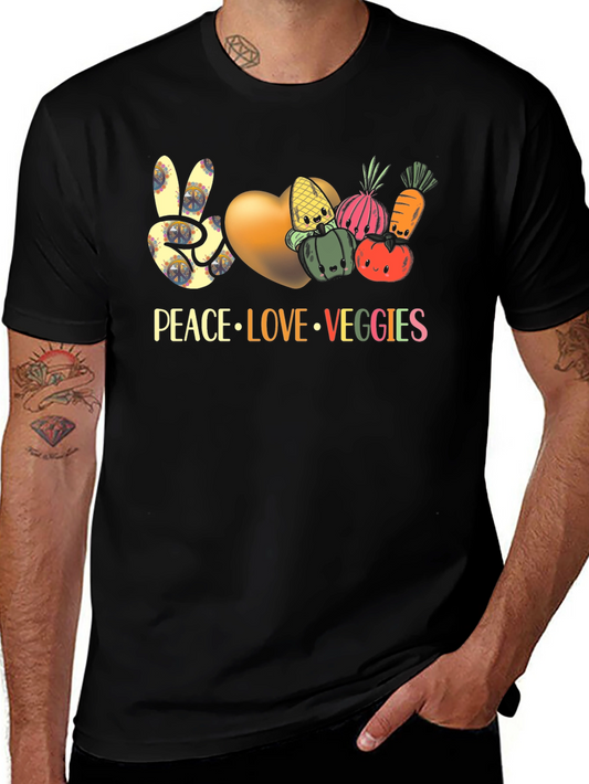 Peace Love Veggies T-Shirt Vegan Shirt