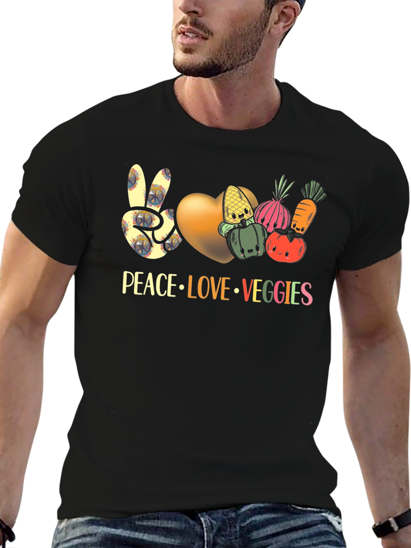 Peace Love Veggies T-Shirt Vegan Shirt