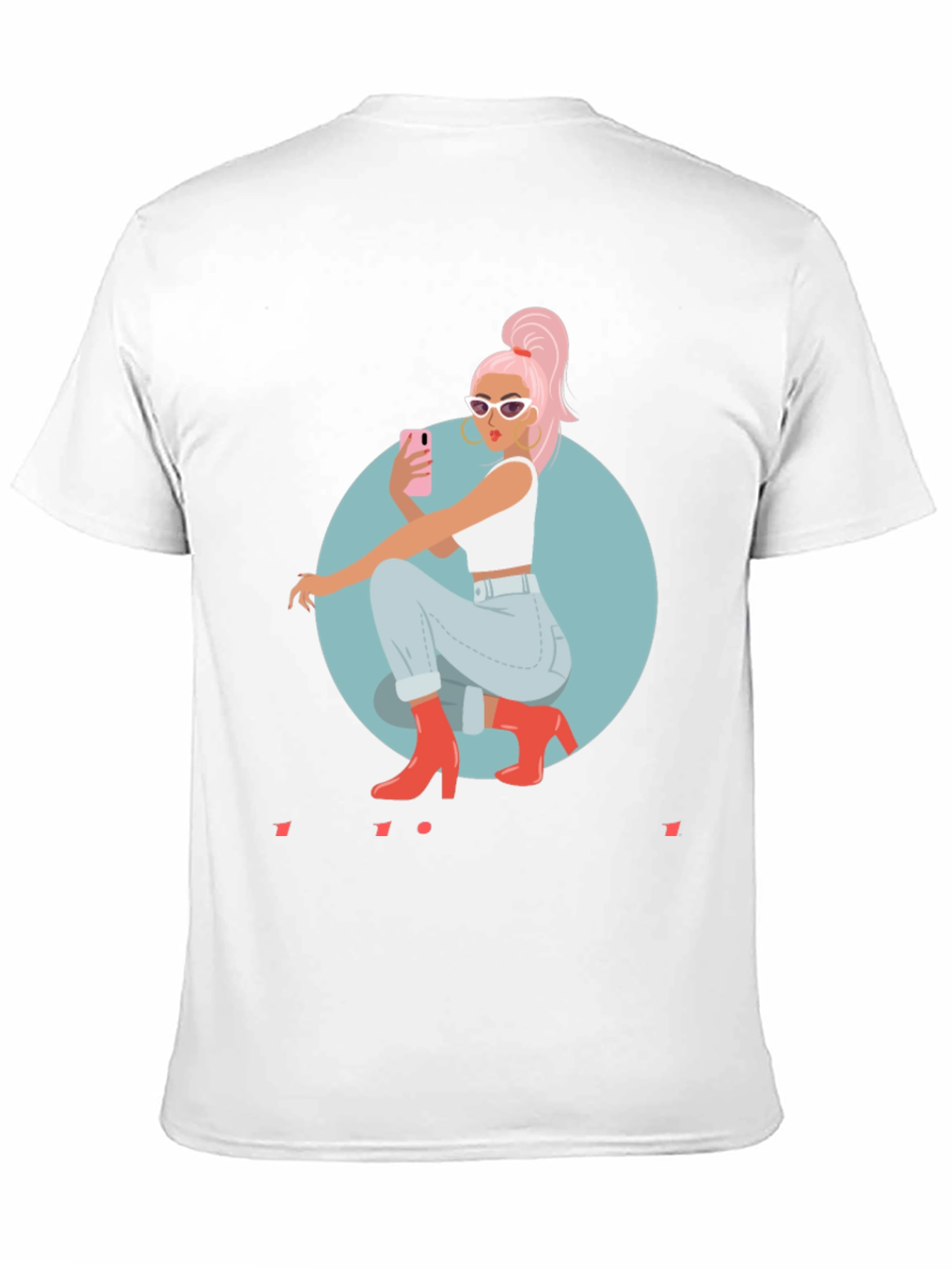 Trendy Woman Graphic Tee - Selfie Time
